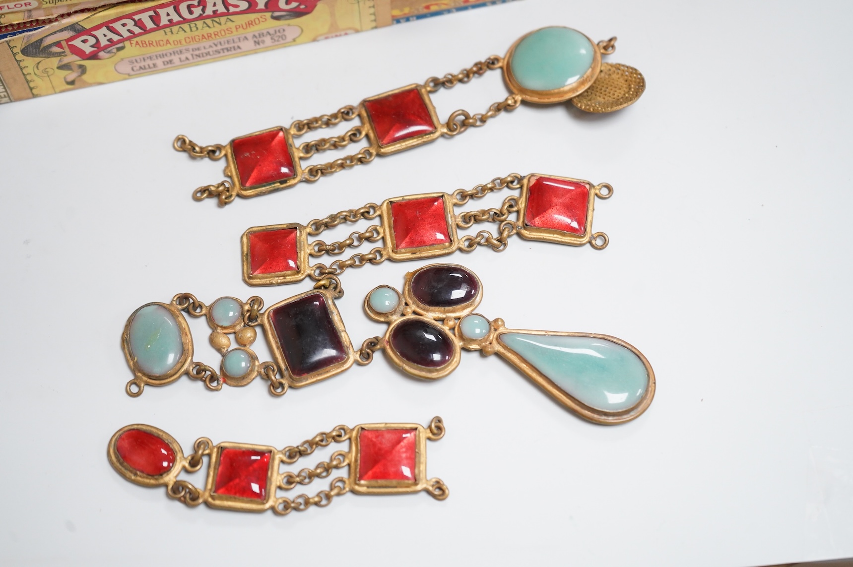 A group of assorted costume jewellery, glass beads etc.